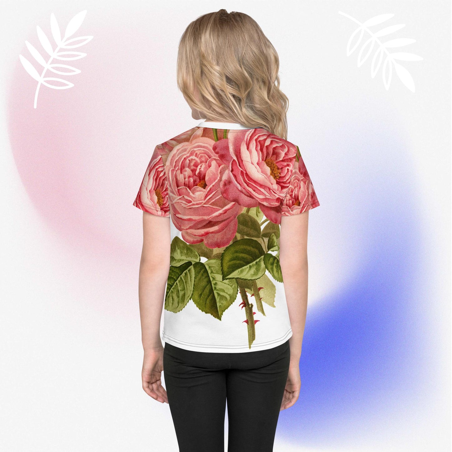 Kids crew neck t-shirt roses