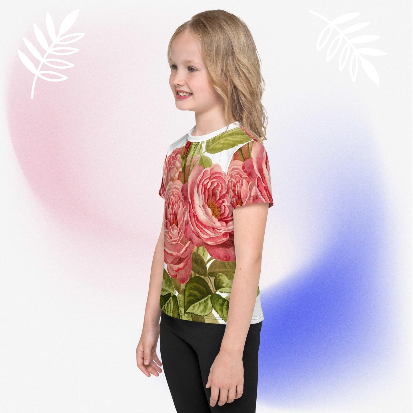 Kids crew neck t-shirt roses