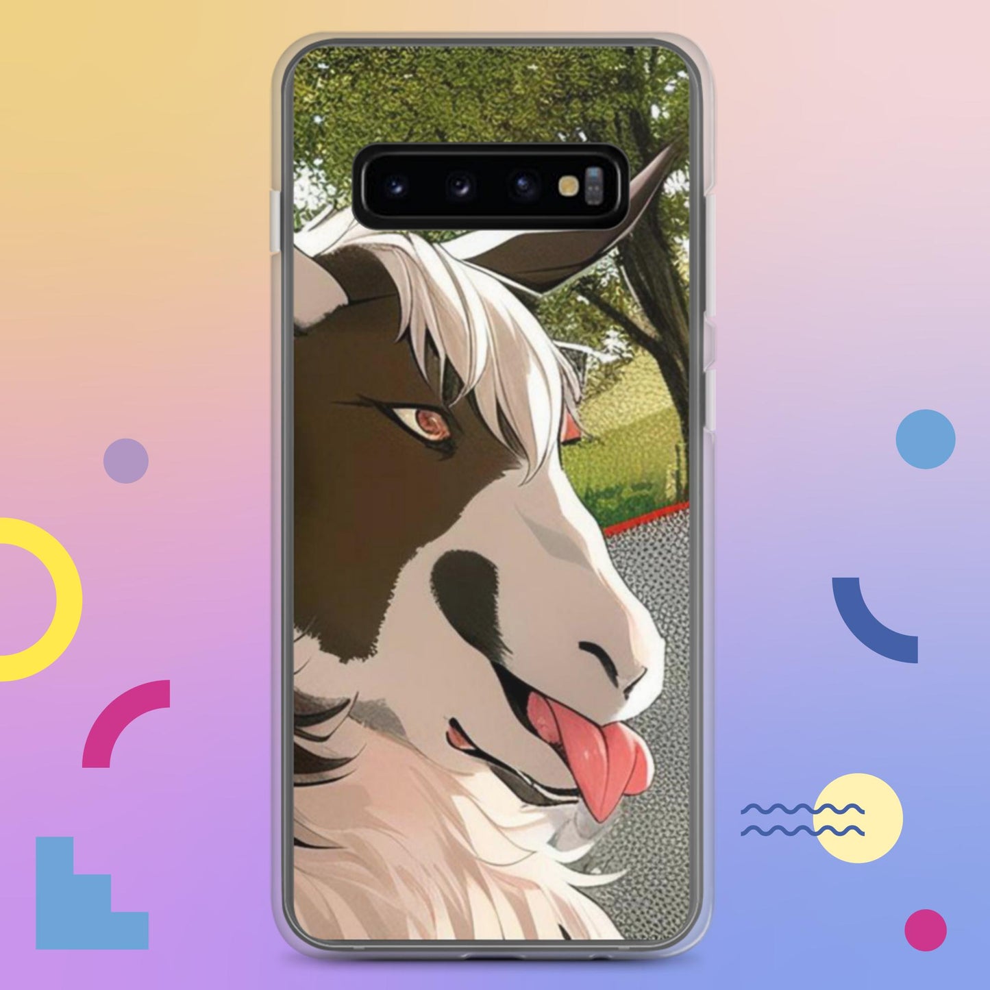Clear Case for Samsung® cartoon goat with tongue out
