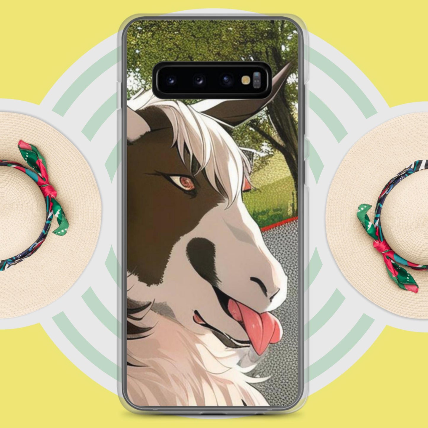 Clear Case for Samsung® cartoon goat with tongue out