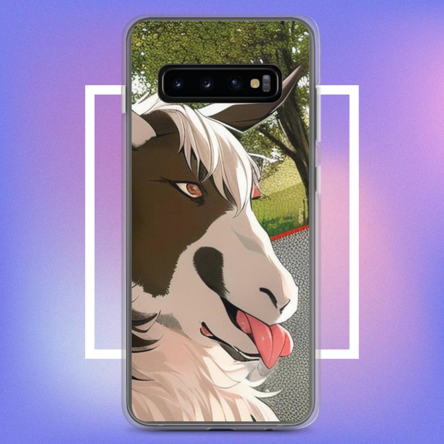 Clear Case for Samsung® goat cartoon with tongue out