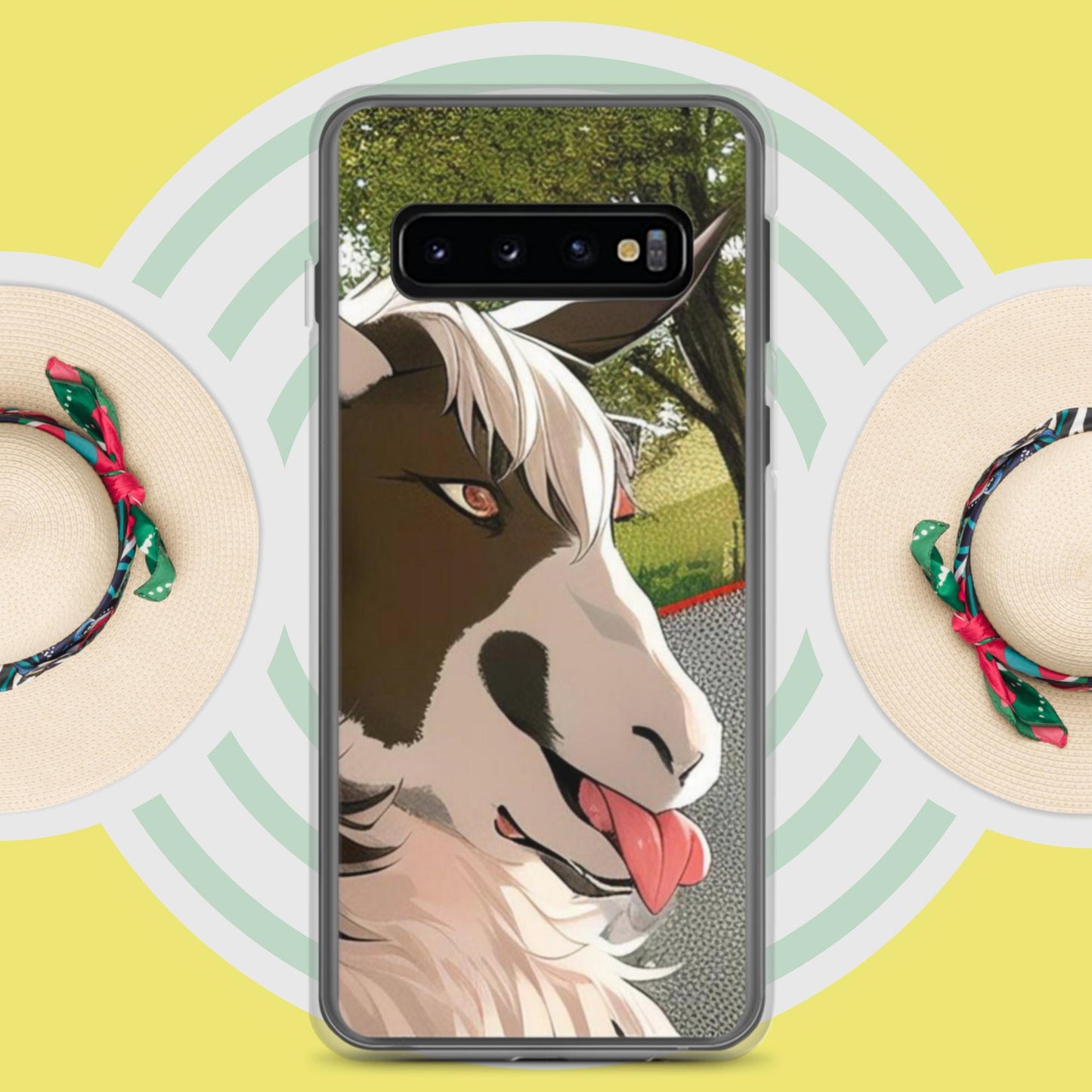 Clear Case for Samsung® cartoon goat with tongue out