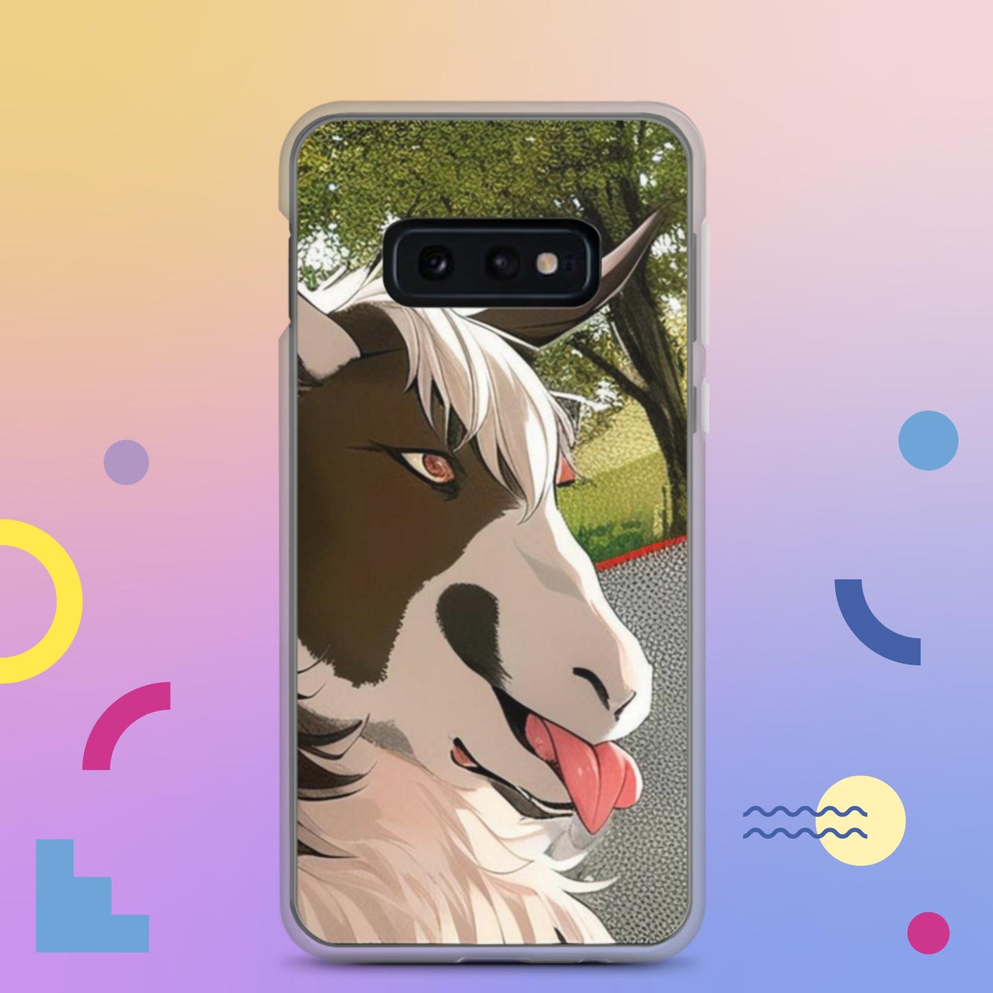 Clear Case for Samsung® cartoon goat with tongue out