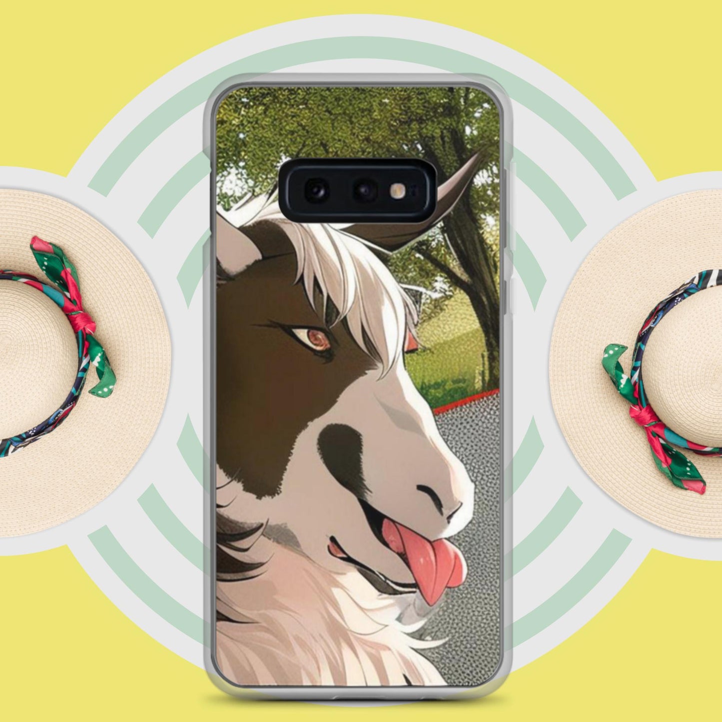Clear Case for Samsung® cartoon goat with tongue out