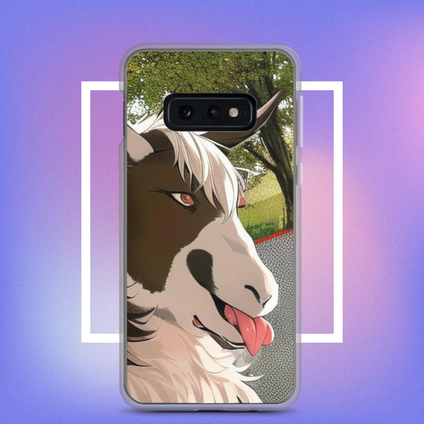 Clear Case for Samsung® goat cartoon with tongue out