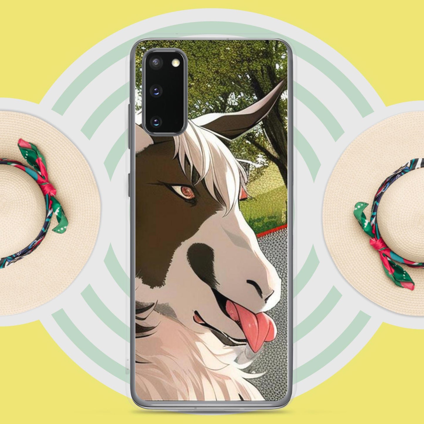Clear Case for Samsung® cartoon goat with tongue out