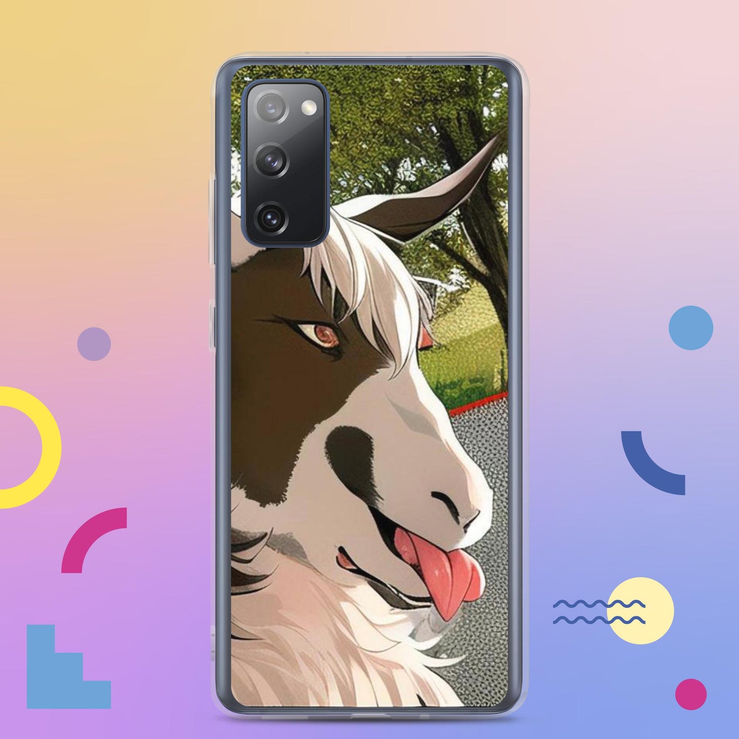 Clear Case for Samsung® cartoon goat with tongue out