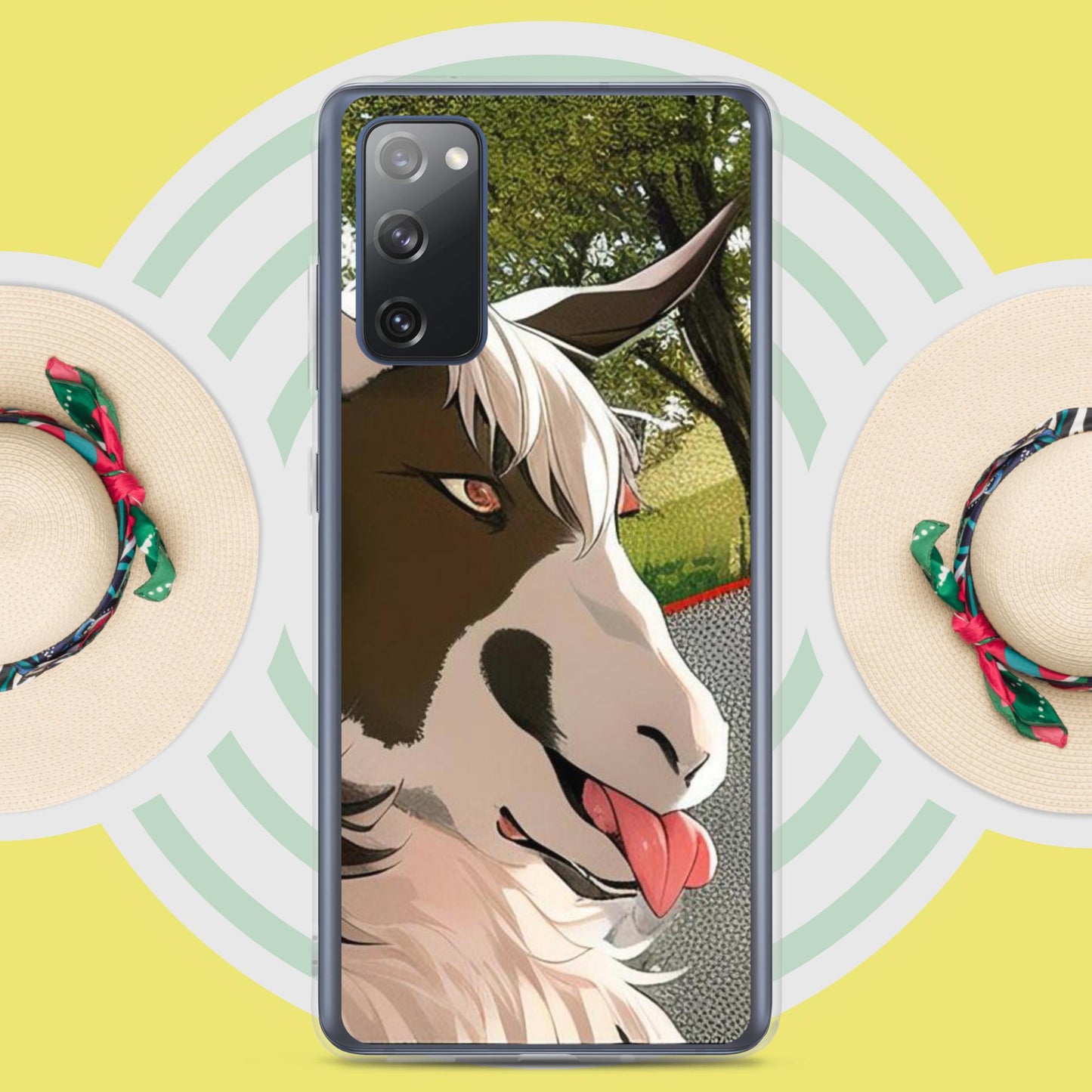 Clear Case for Samsung® cartoon goat with tongue out