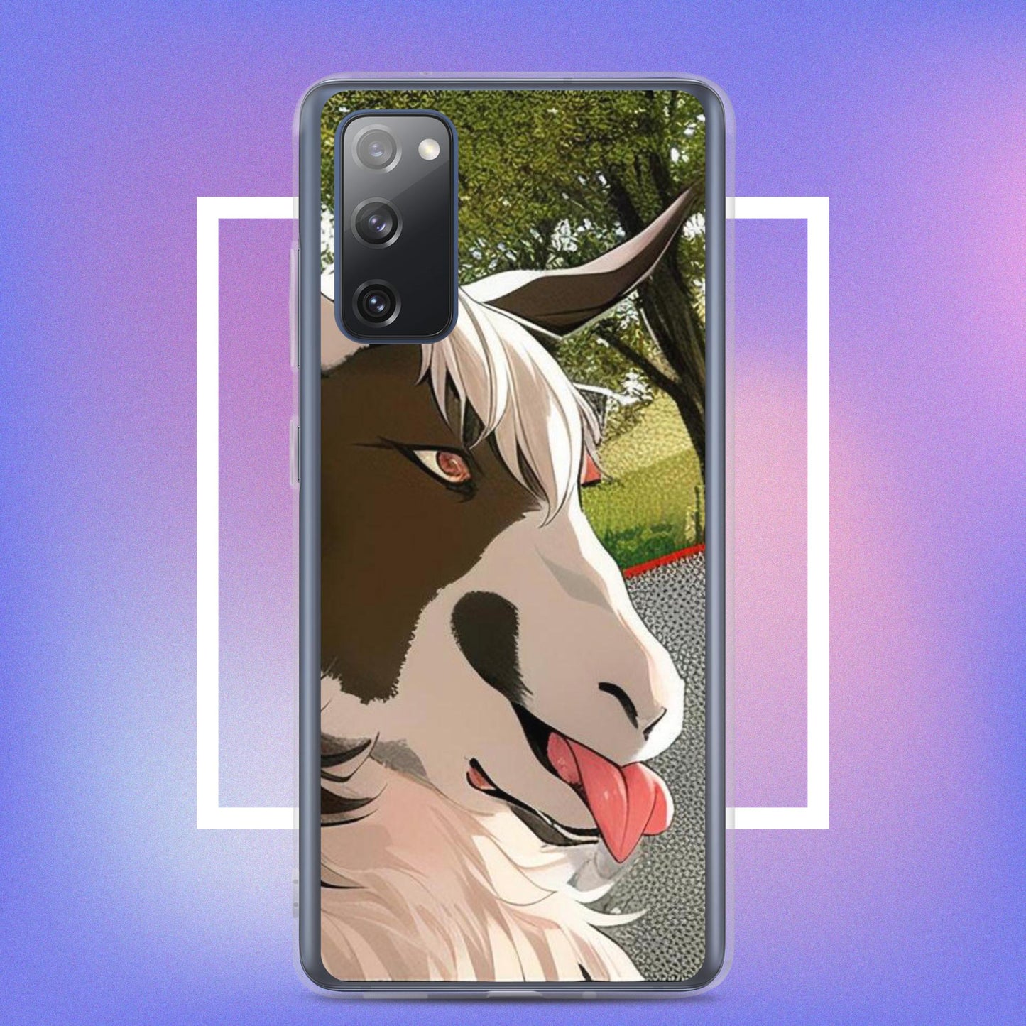 Clear Case for Samsung® goat cartoon with tongue out