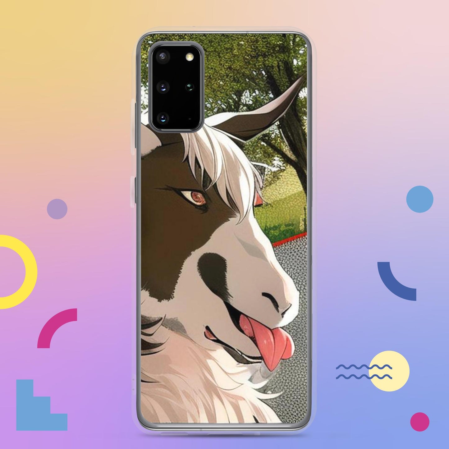 Clear Case for Samsung® cartoon goat with tongue out