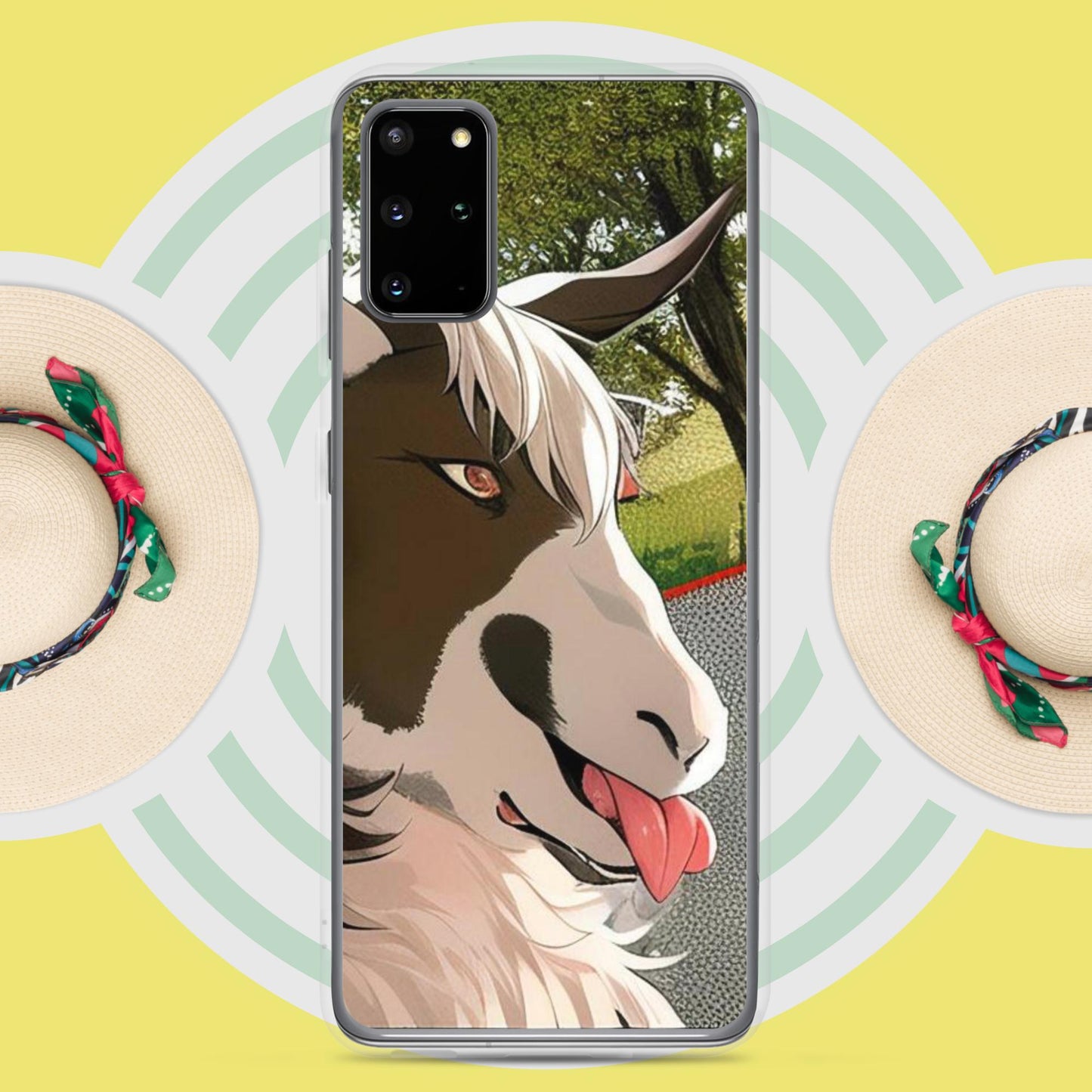 Clear Case for Samsung® cartoon goat with tongue out