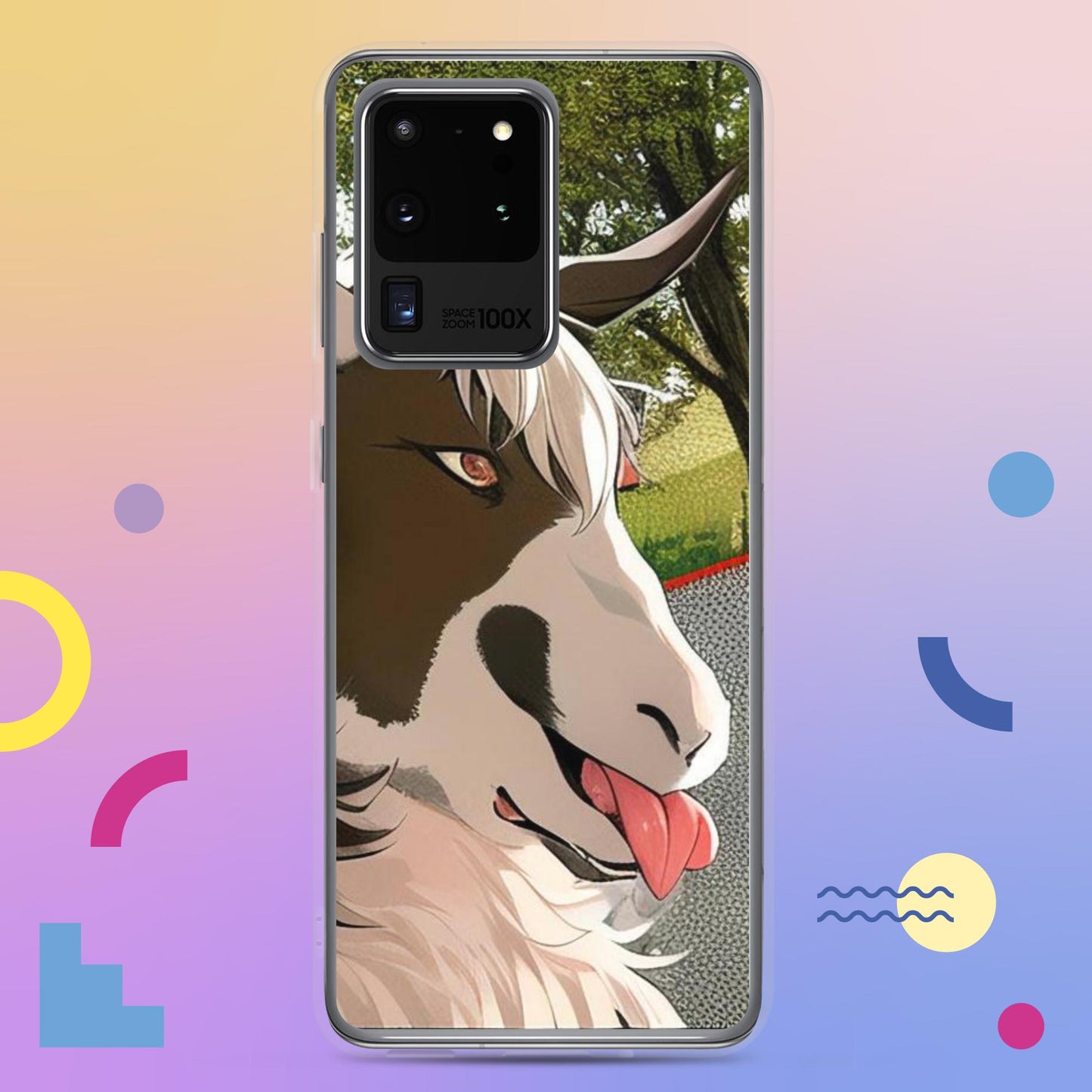 Clear Case for Samsung® cartoon goat with tongue out