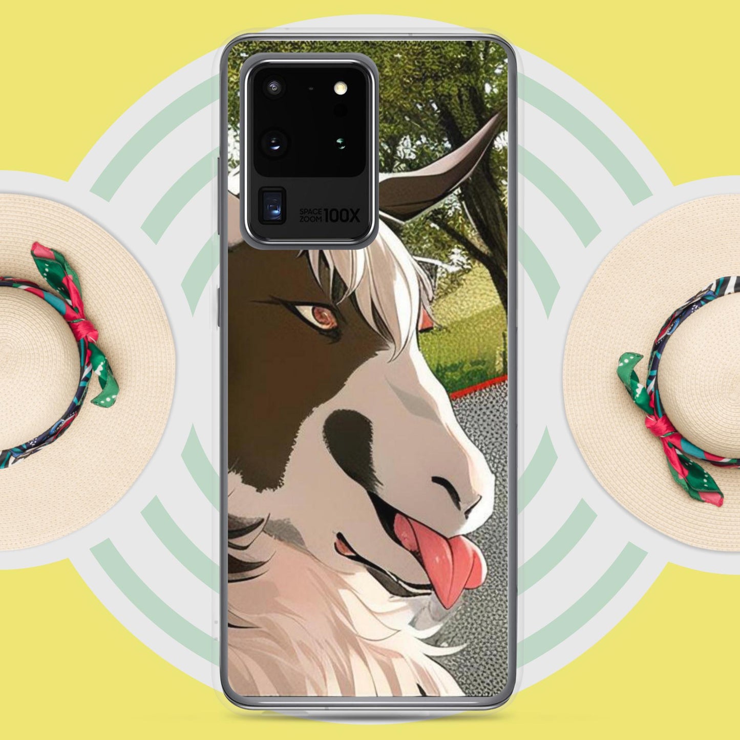 Clear Case for Samsung® cartoon goat with tongue out