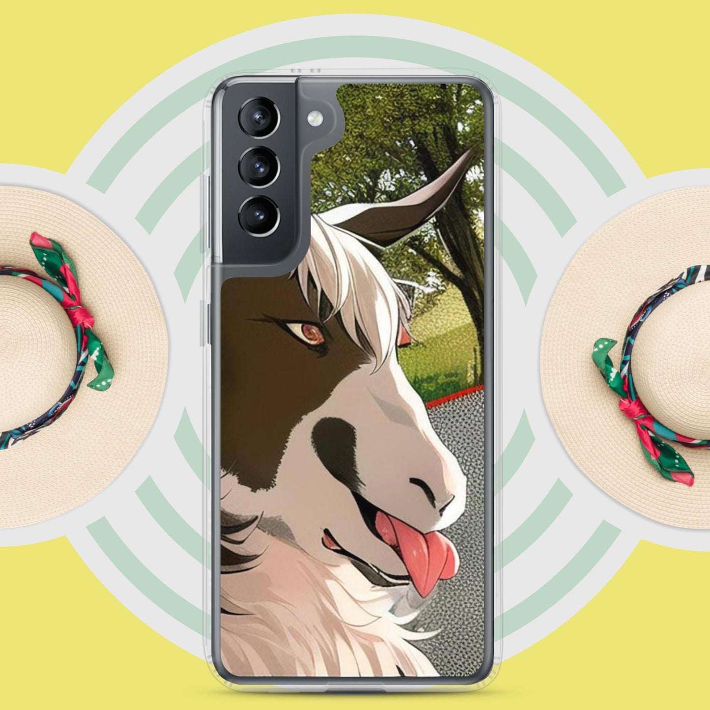Clear Case for Samsung® cartoon goat with tongue out