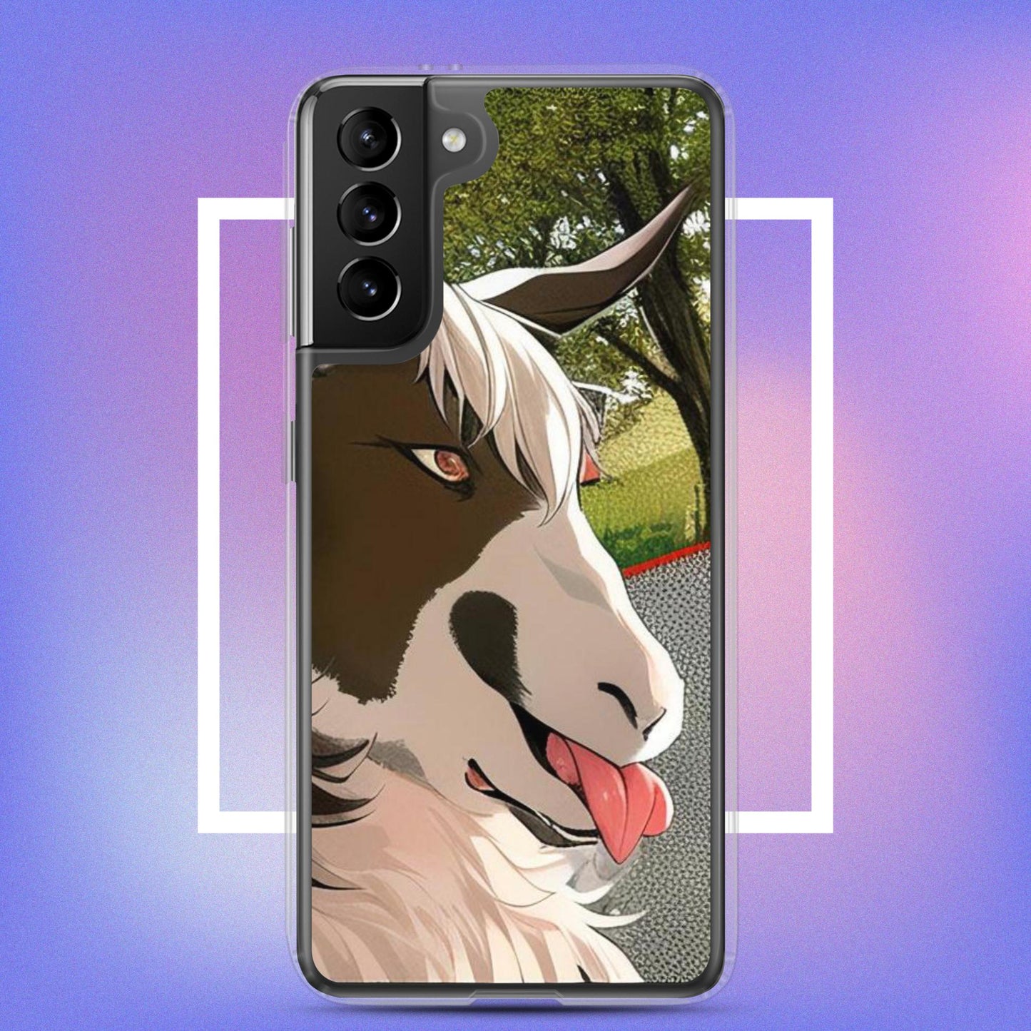 Clear Case for Samsung® goat cartoon with tongue out
