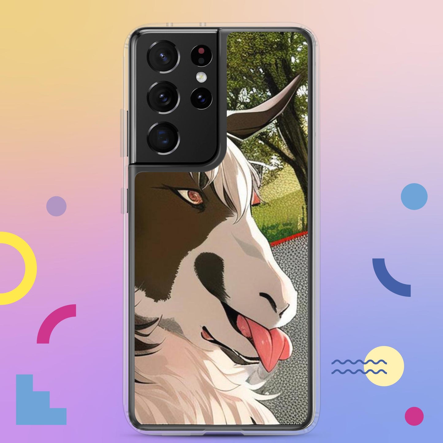Clear Case for Samsung® cartoon goat with tongue out