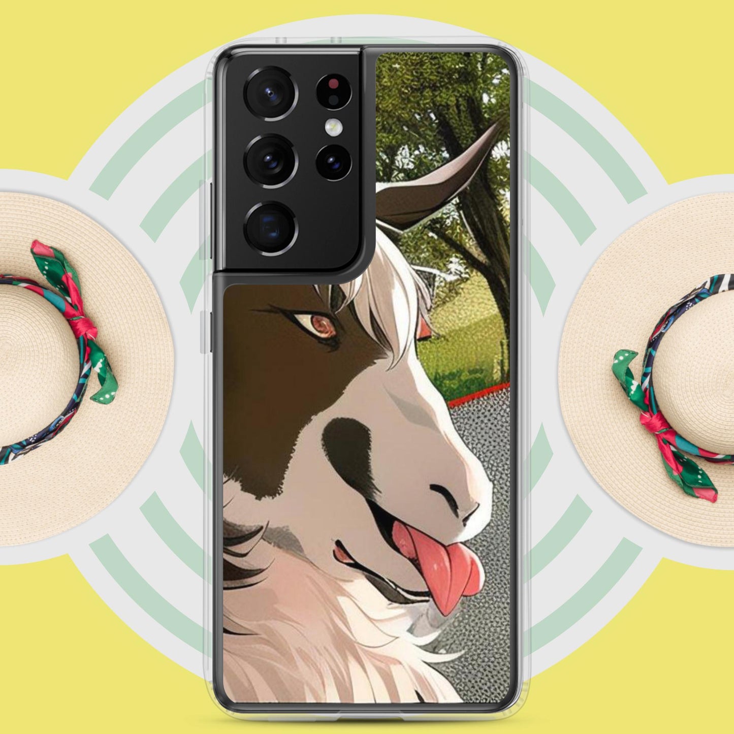 Clear Case for Samsung® cartoon goat with tongue out