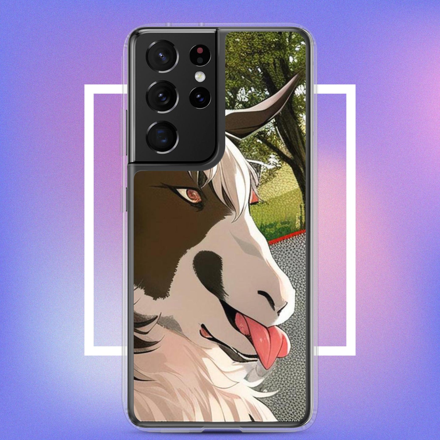 Clear Case for Samsung® goat cartoon with tongue out