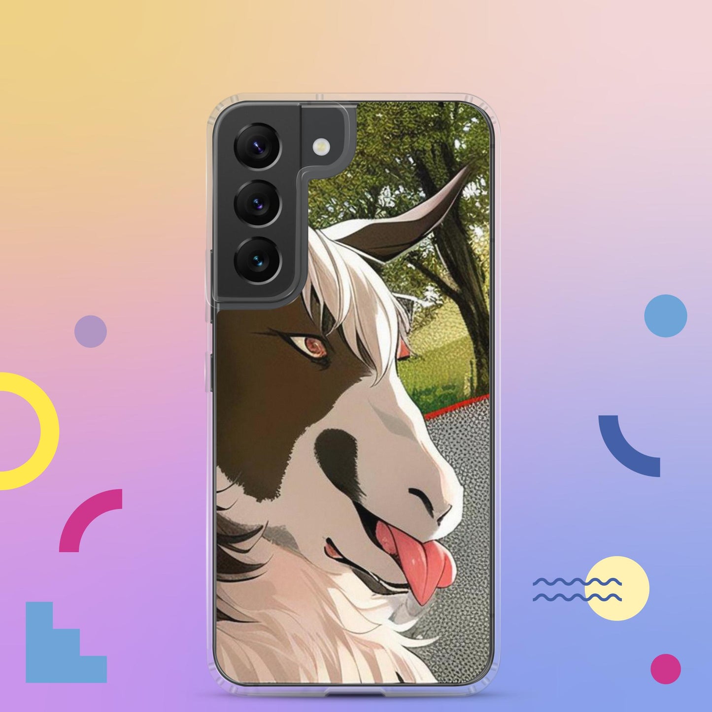 Clear Case for Samsung® cartoon goat with tongue out