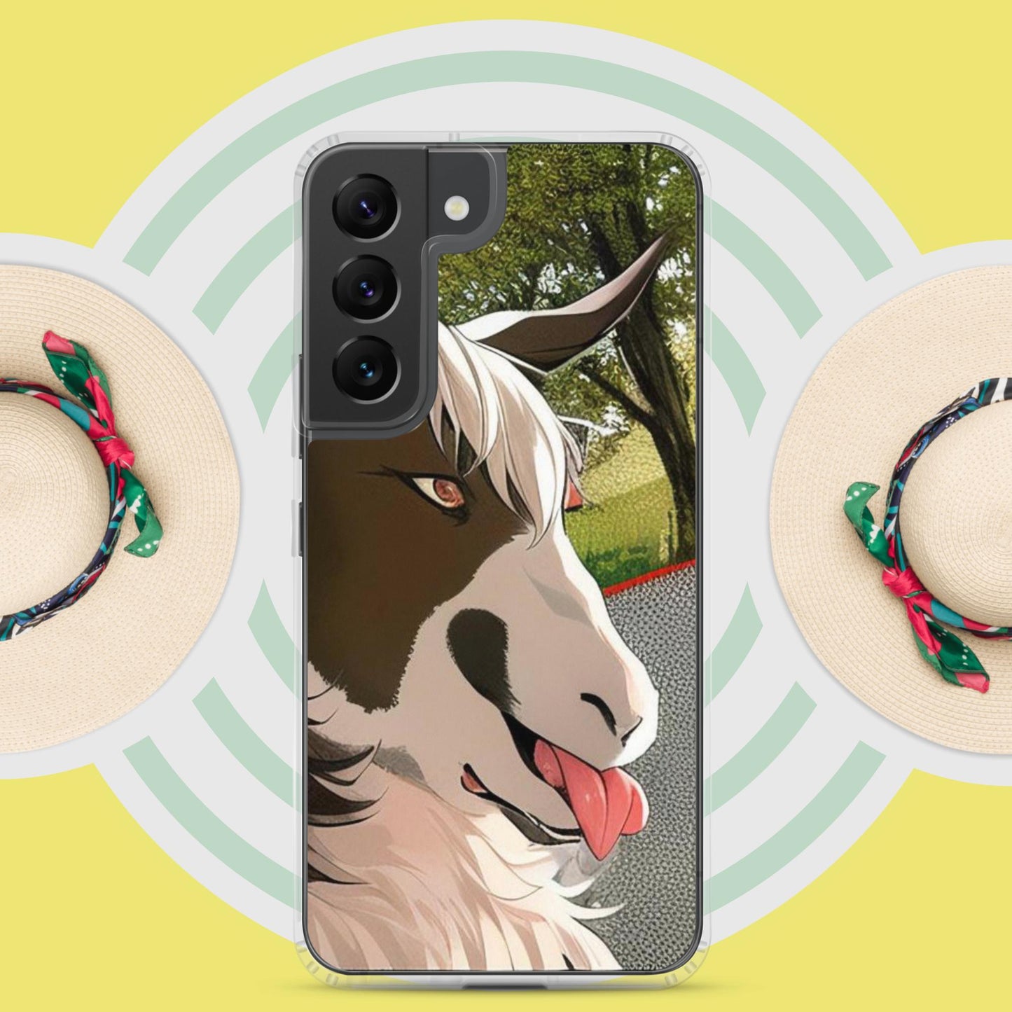 Clear Case for Samsung® cartoon goat with tongue out