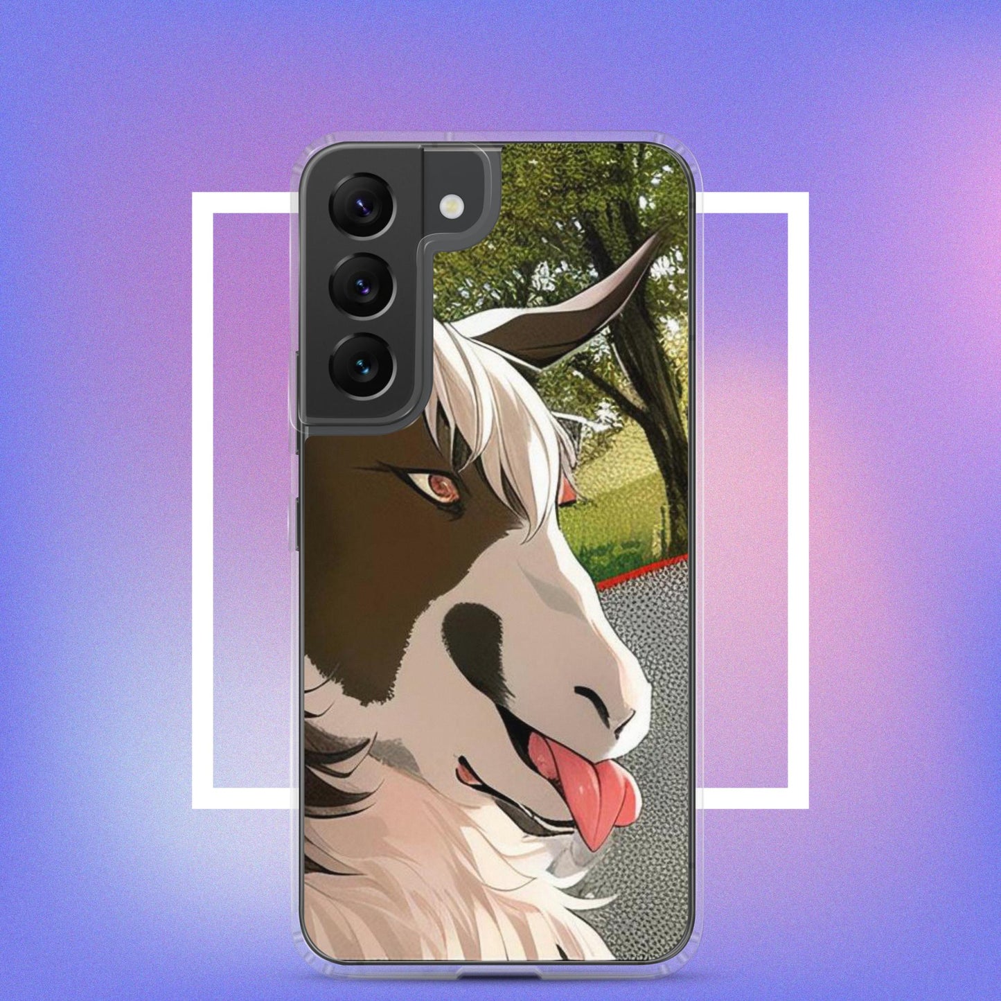 Clear Case for Samsung® goat cartoon with tongue out