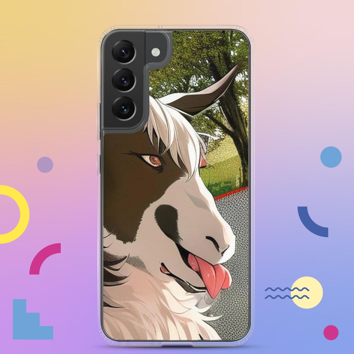 Clear Case for Samsung® cartoon goat with tongue out