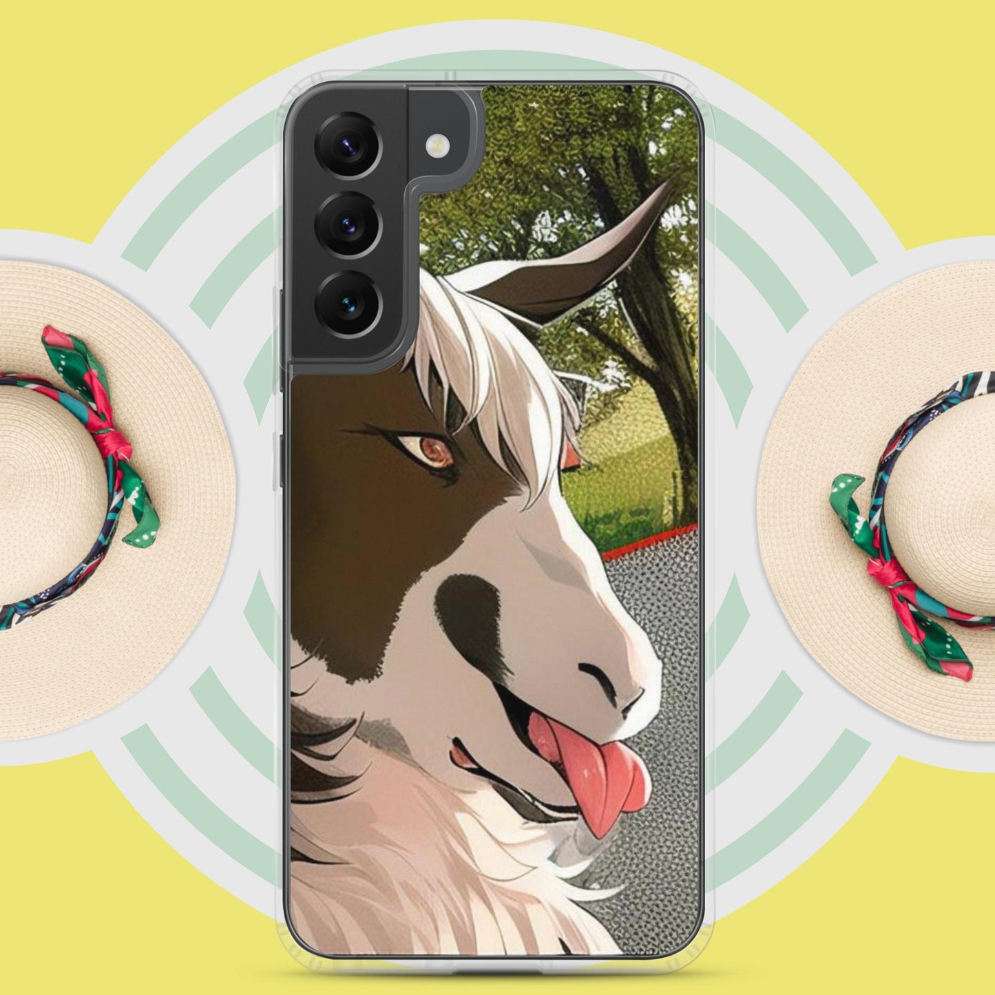 Clear Case for Samsung® cartoon goat with tongue out