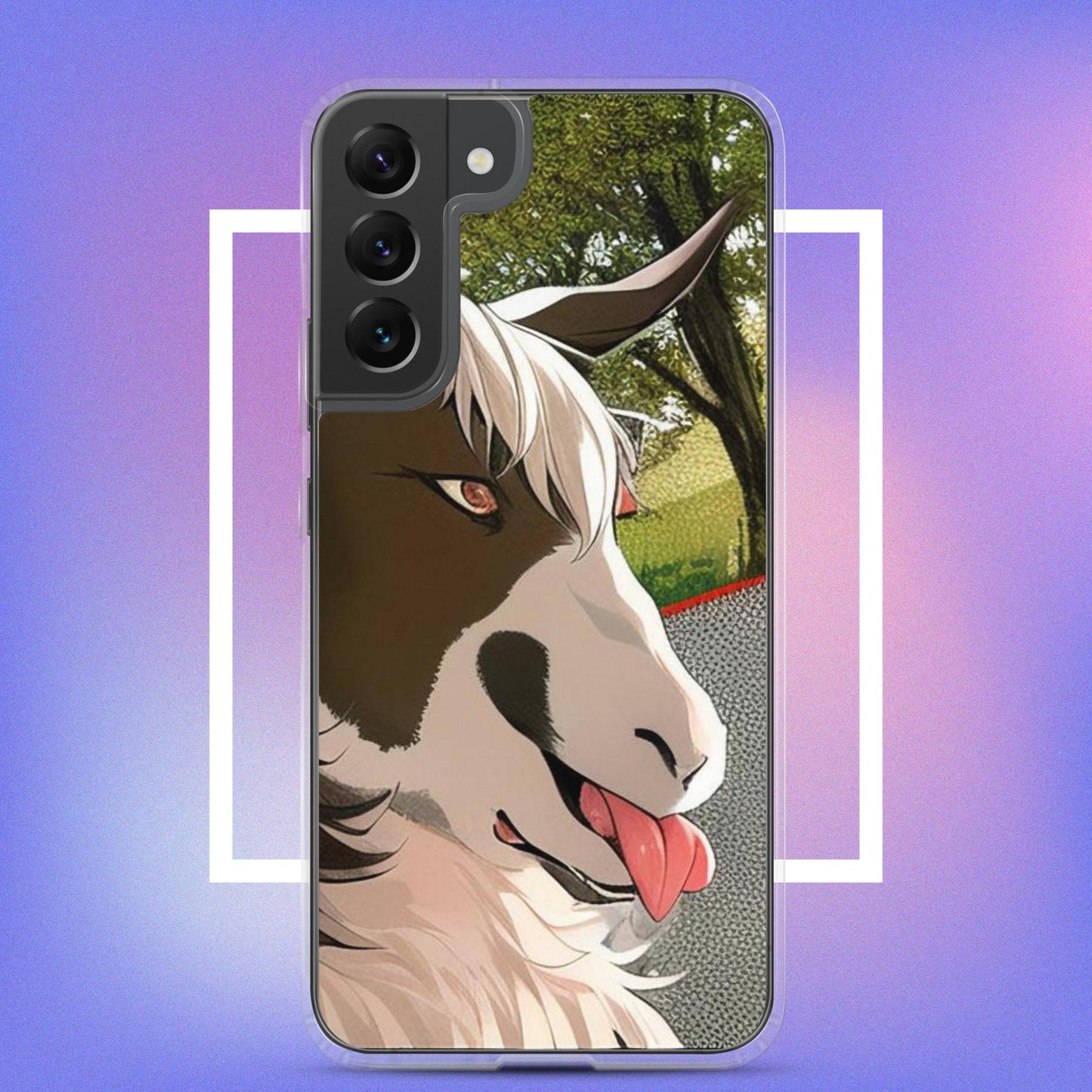 Clear Case for Samsung® goat cartoon with tongue out