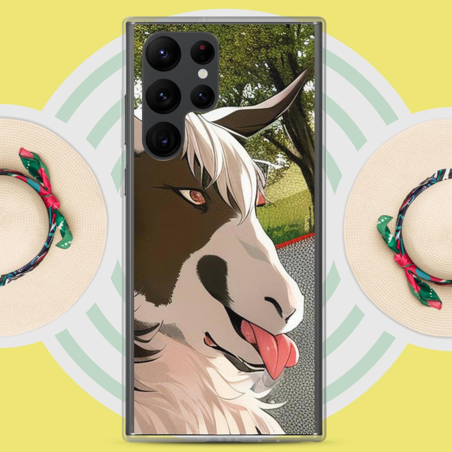 Clear Case for Samsung® cartoon goat with tongue out