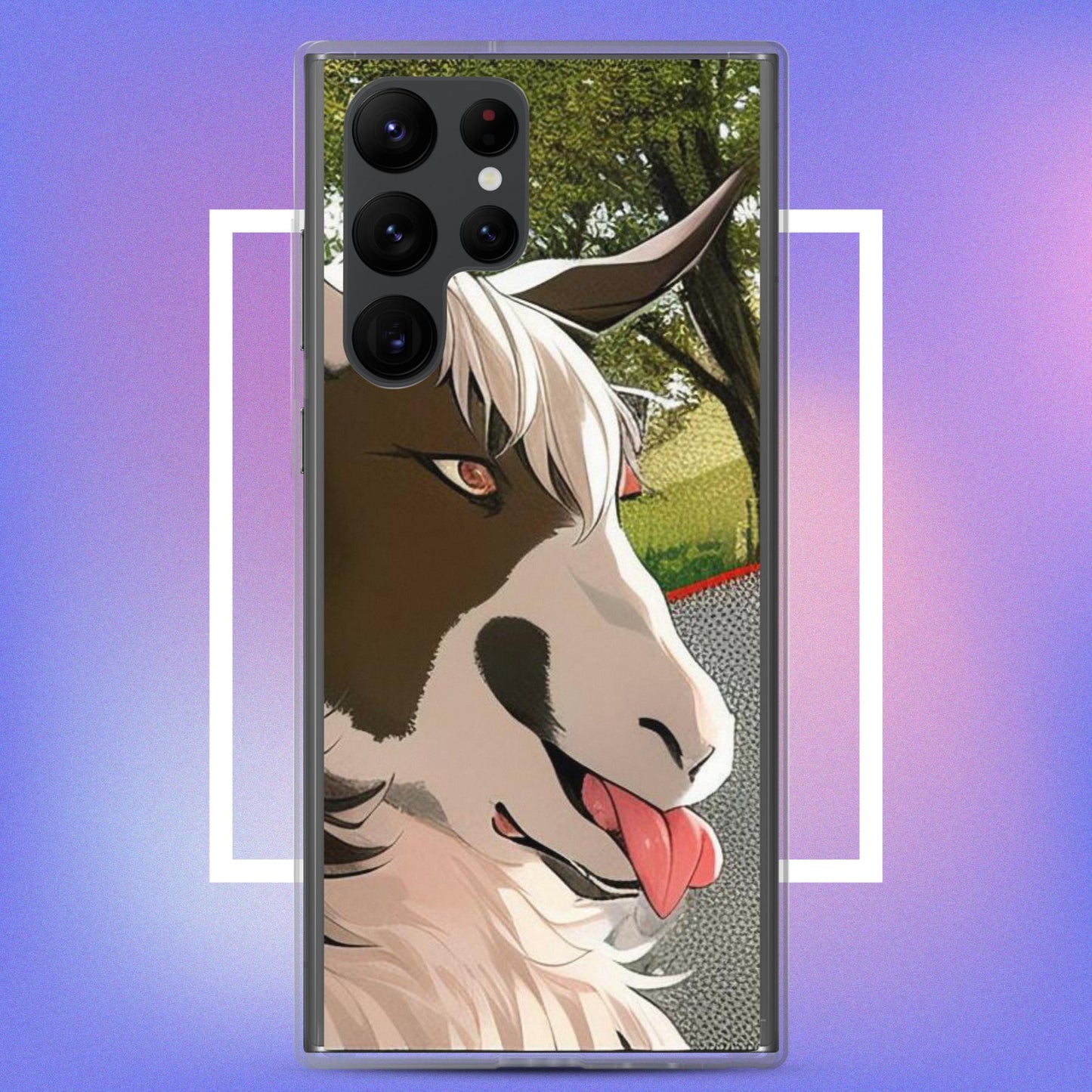 Clear Case for Samsung® goat cartoon with tongue out