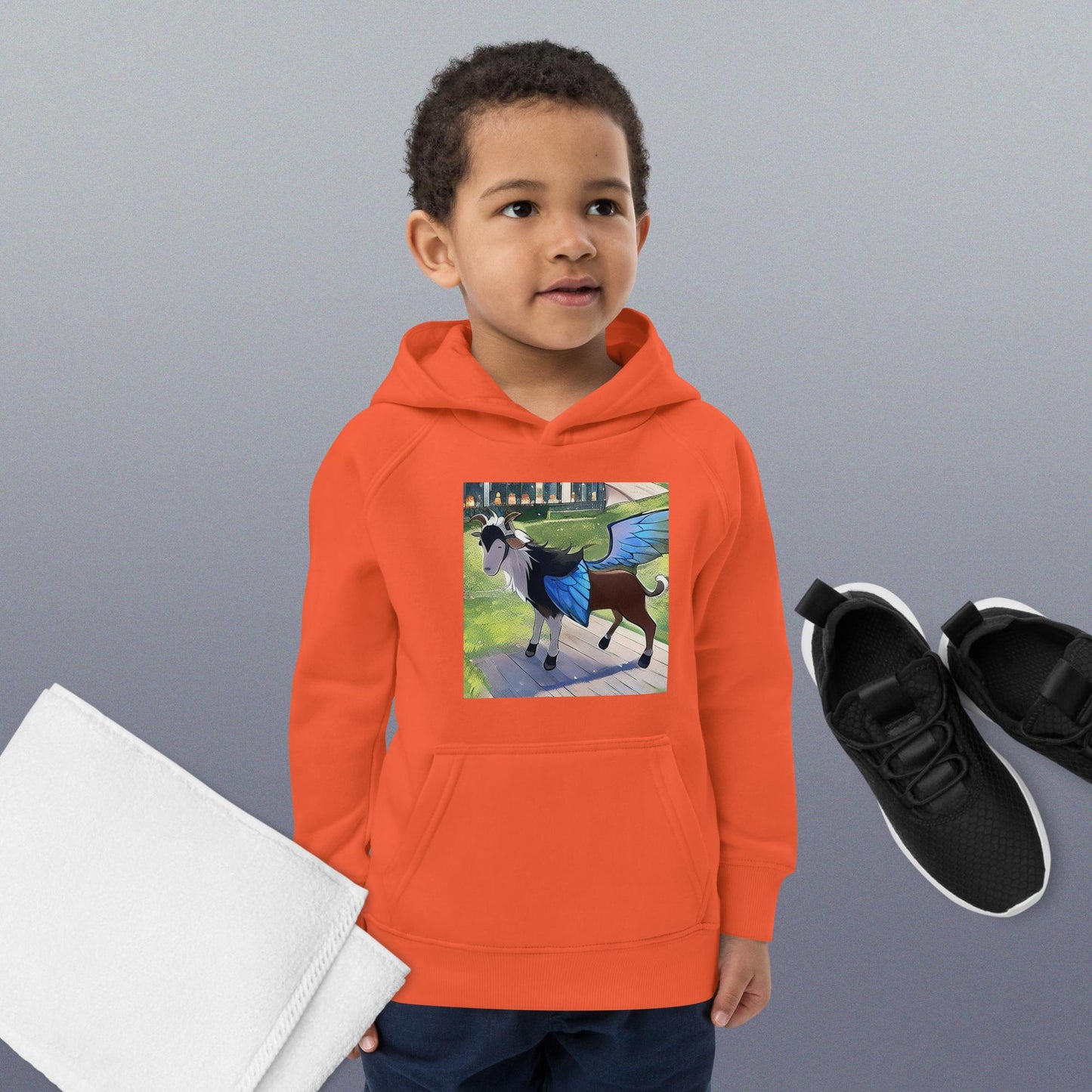 Kids eco hoodie magical goat