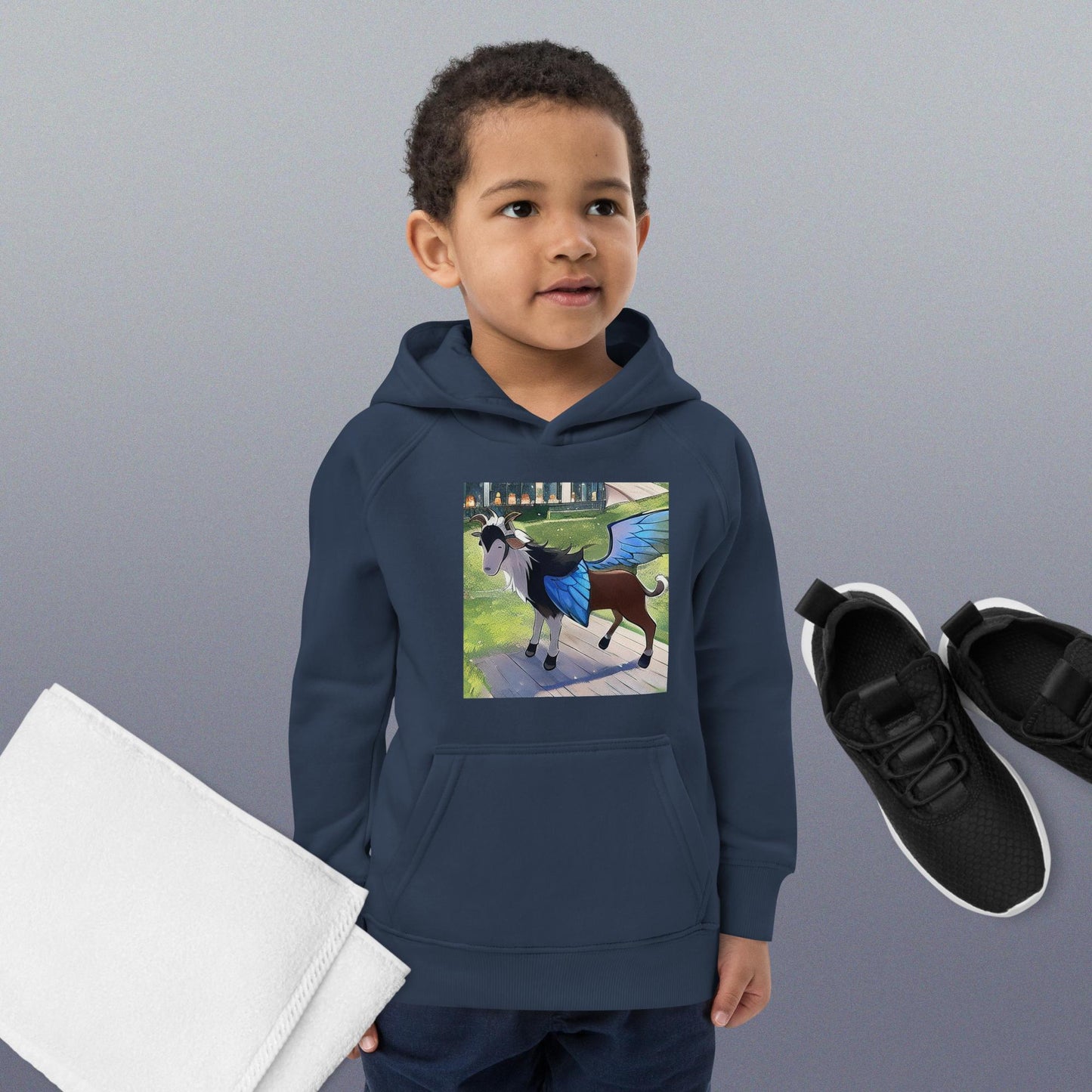 Kids eco hoodie magical goat