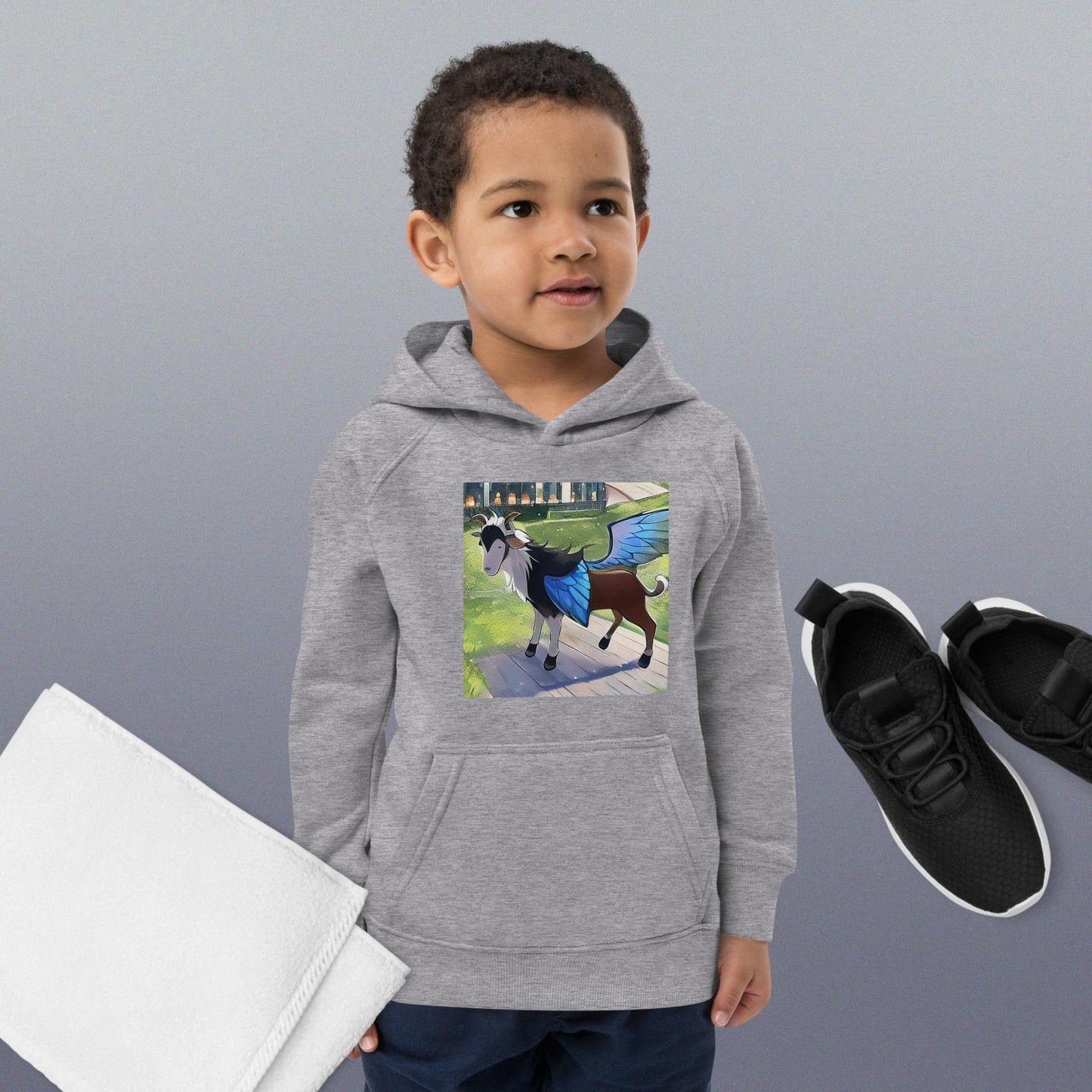 Kids eco hoodie magical goat