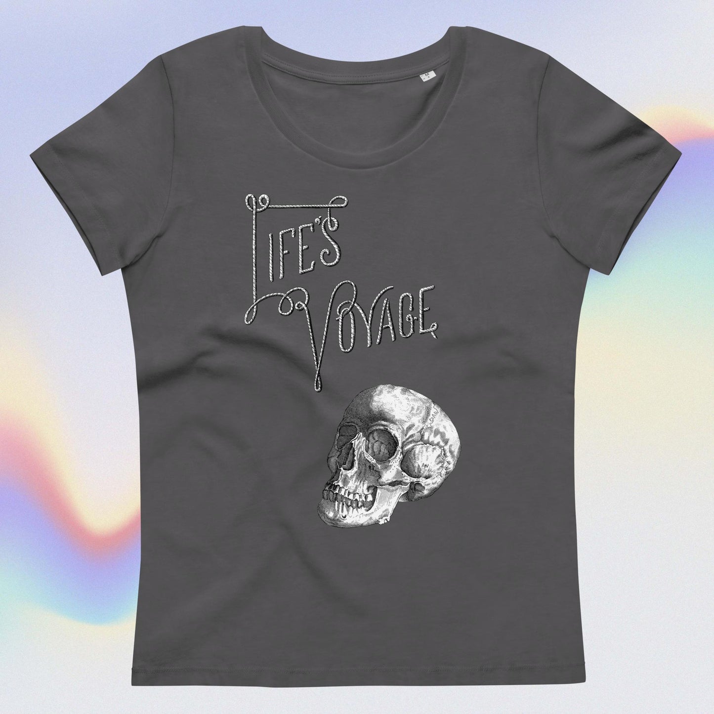 Women's fitted eco teelife's voyage skull