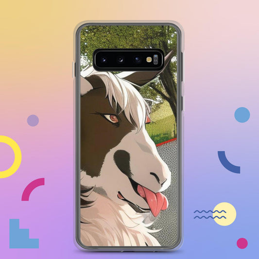 Clear Case for Samsung® cartoon goat with tongue out