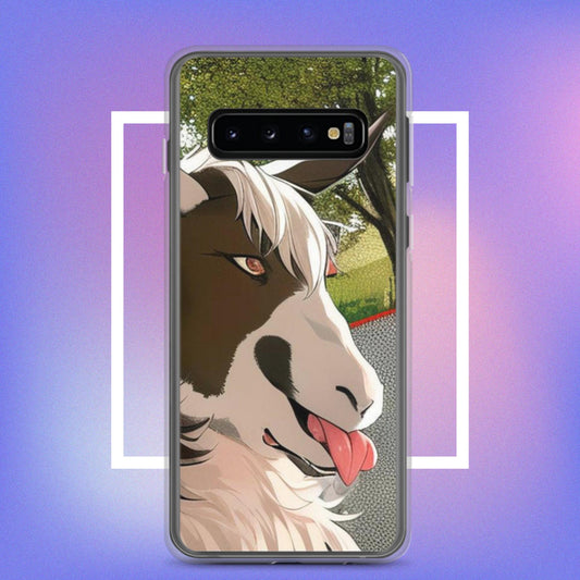 Clear Case for Samsung® goat cartoon with tongue out