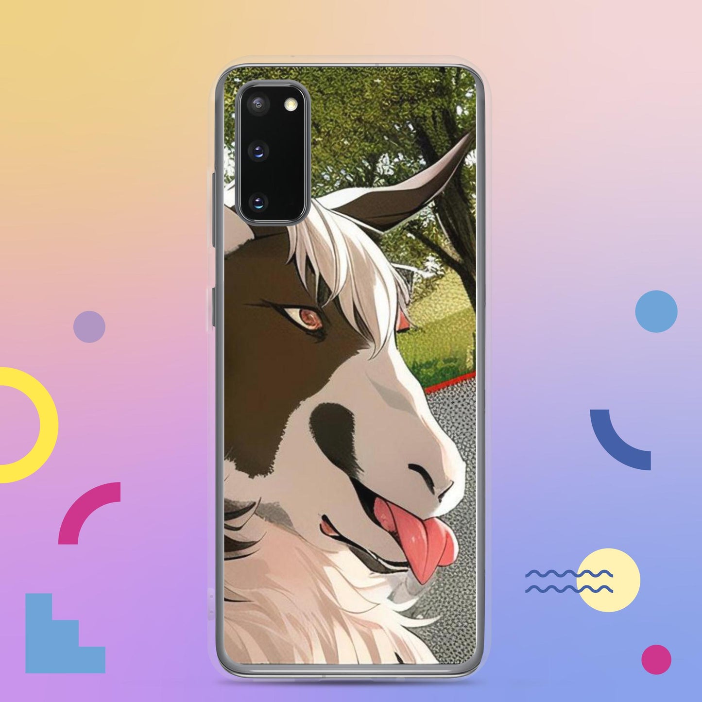 Clear Case for Samsung® cartoon goat with tongue out