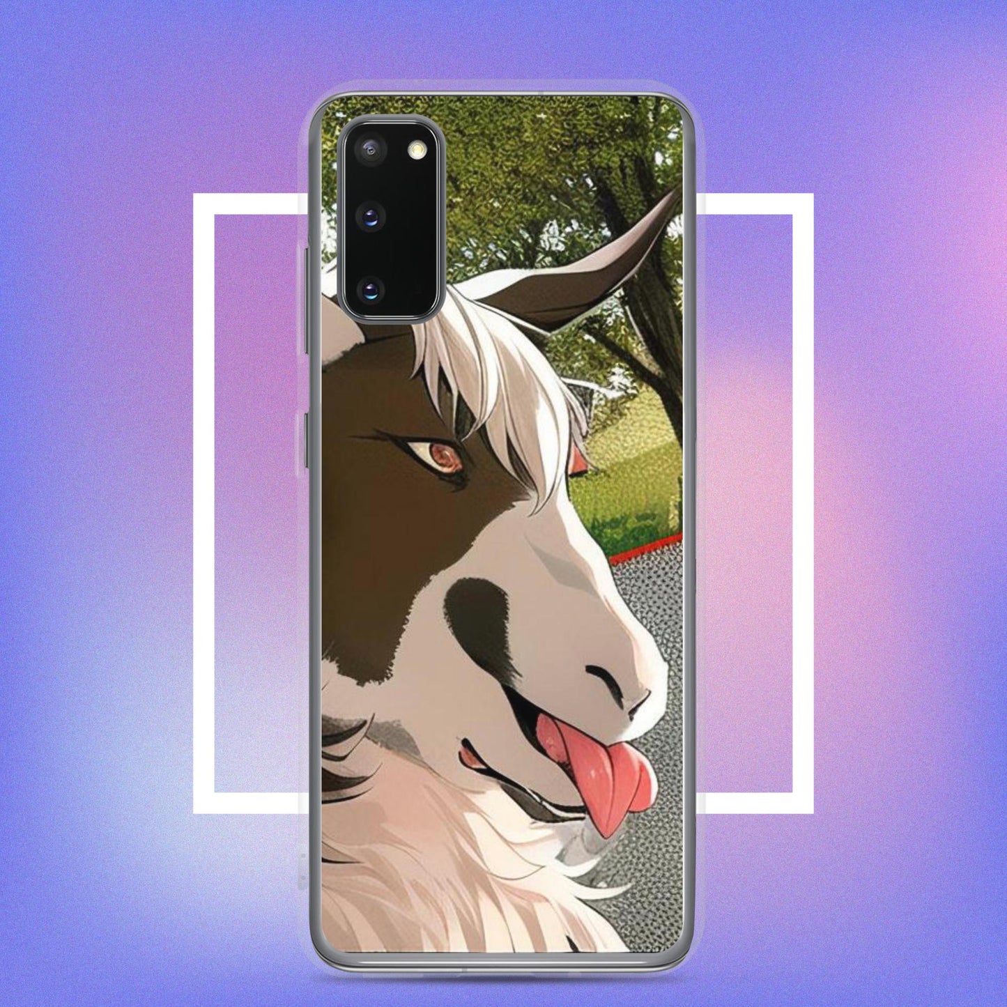 Clear Case for Samsung® goat cartoon with tongue out