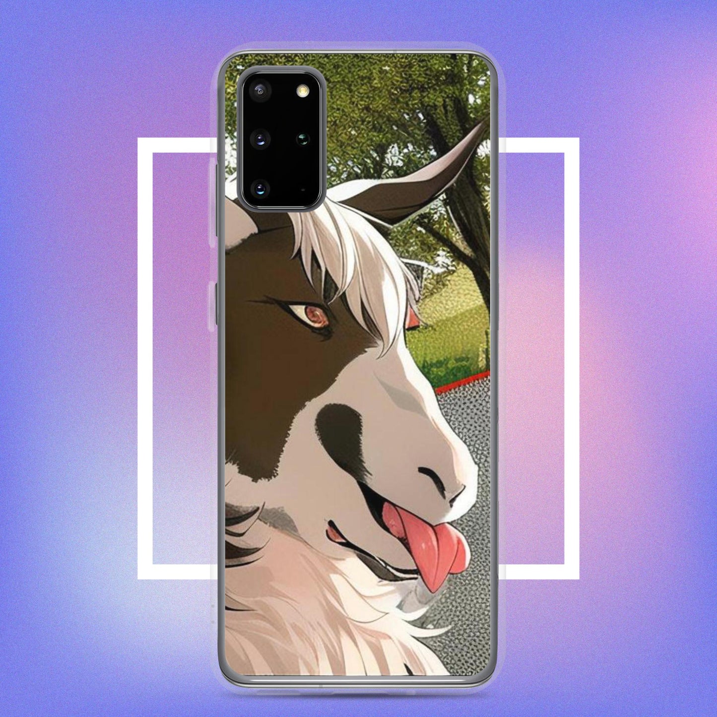 Clear Case for Samsung® goat cartoon with tongue out