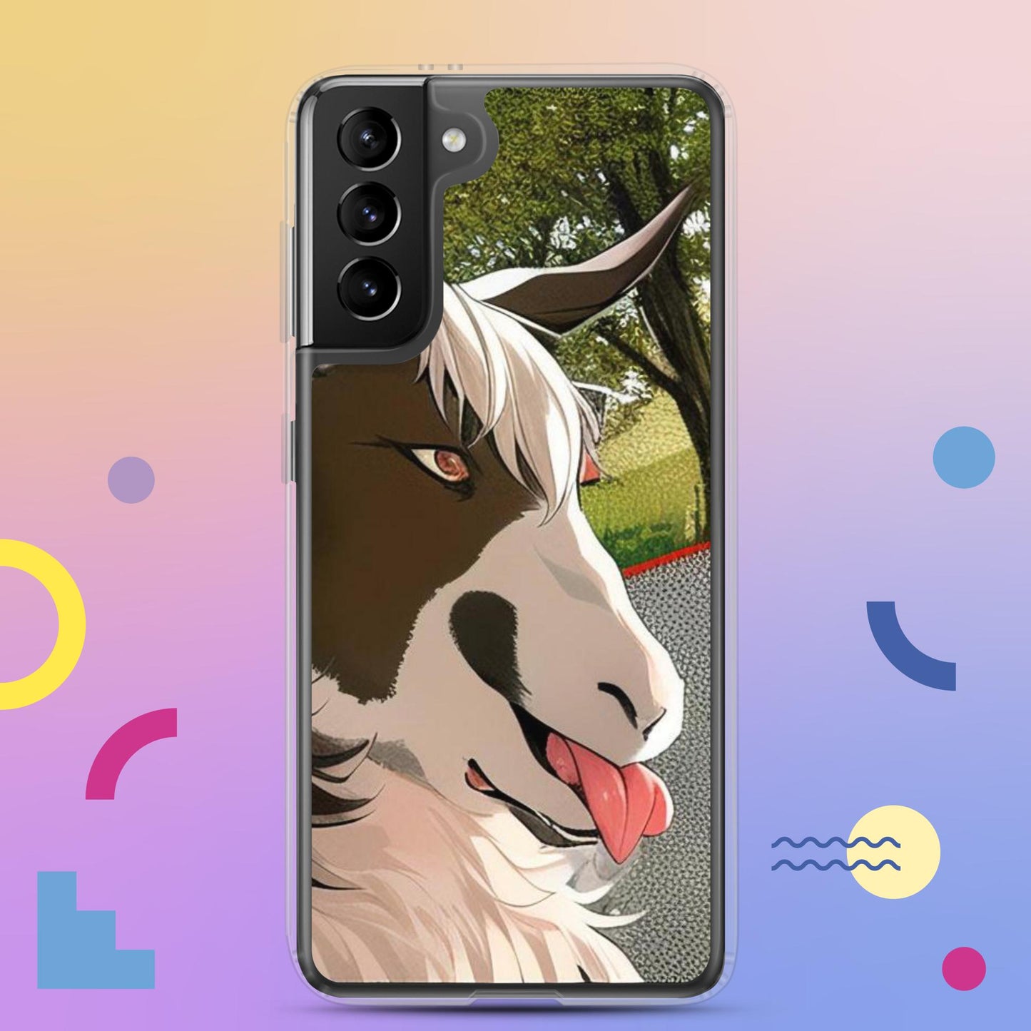 Clear Case for Samsung® cartoon goat with tongue out