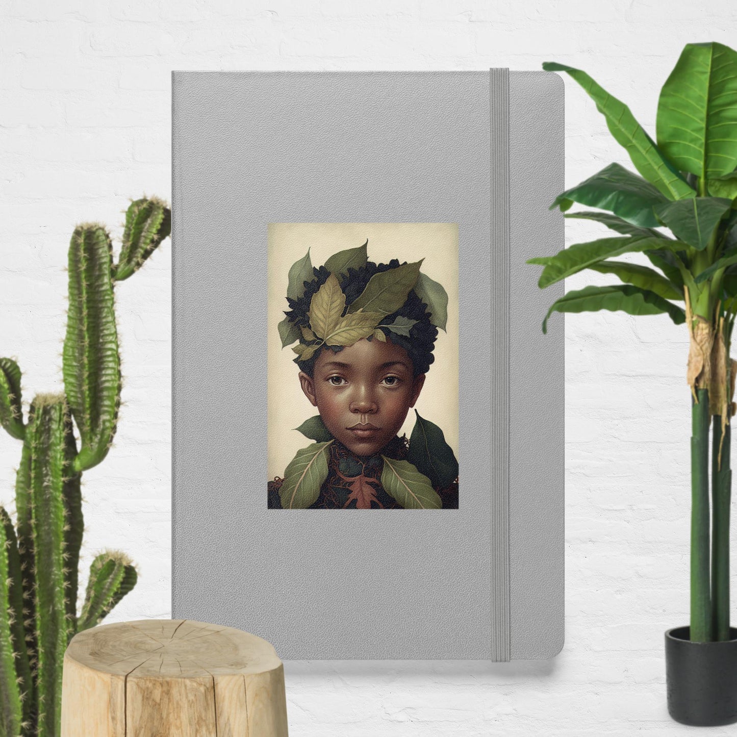 Hardcover bound notebook young boy