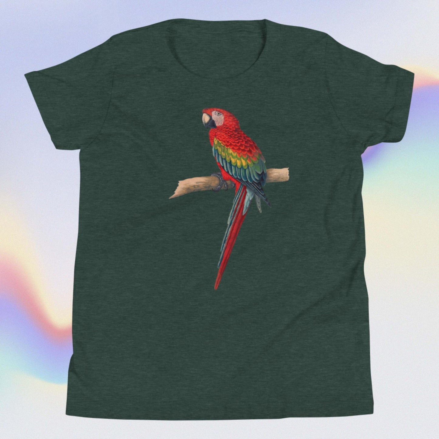 Youth Short Sleeve T-Shirt colorful parrot